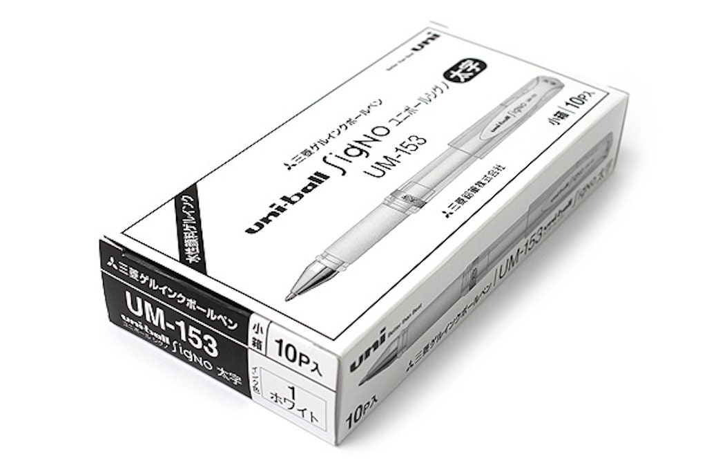 Uni-Ball Gel Impact Tintenroller – 1,0 Mm Strich, Weiße Tinte, Packung Mit 12 Stiften