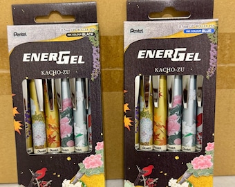 Pentel EnerGel  Kacho-Zu Limited Edition Birds and  Flowers  0.5mm 6 pens box set