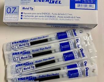 12 pcs Pentel Energel Refill 0.7 mm Blue color Made in Japan one dozen in box