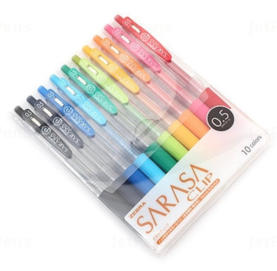 Japan Zebra Sarasa Clip Gel Pen 0.5 Mm 10 Colors Set 