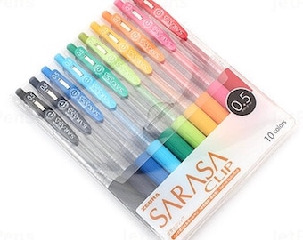 Japan Zebra Sarasa Clip Gel Pen - 0.5 mm -  10  Colors Set