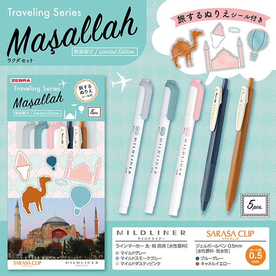 Zebra Pen Journaling Set - 7 Mildliner Highlighters 7 Sarasa Clip