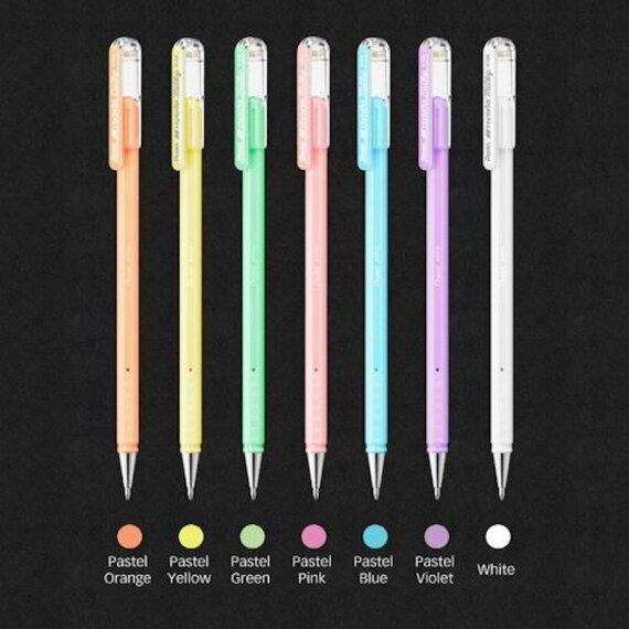Roller inchiostro gel pastello Pentel Arts Hybrid Milky K108-P confezione da 4 colori assortiti blu pastello, viola pastello, arancione pastello e bianco