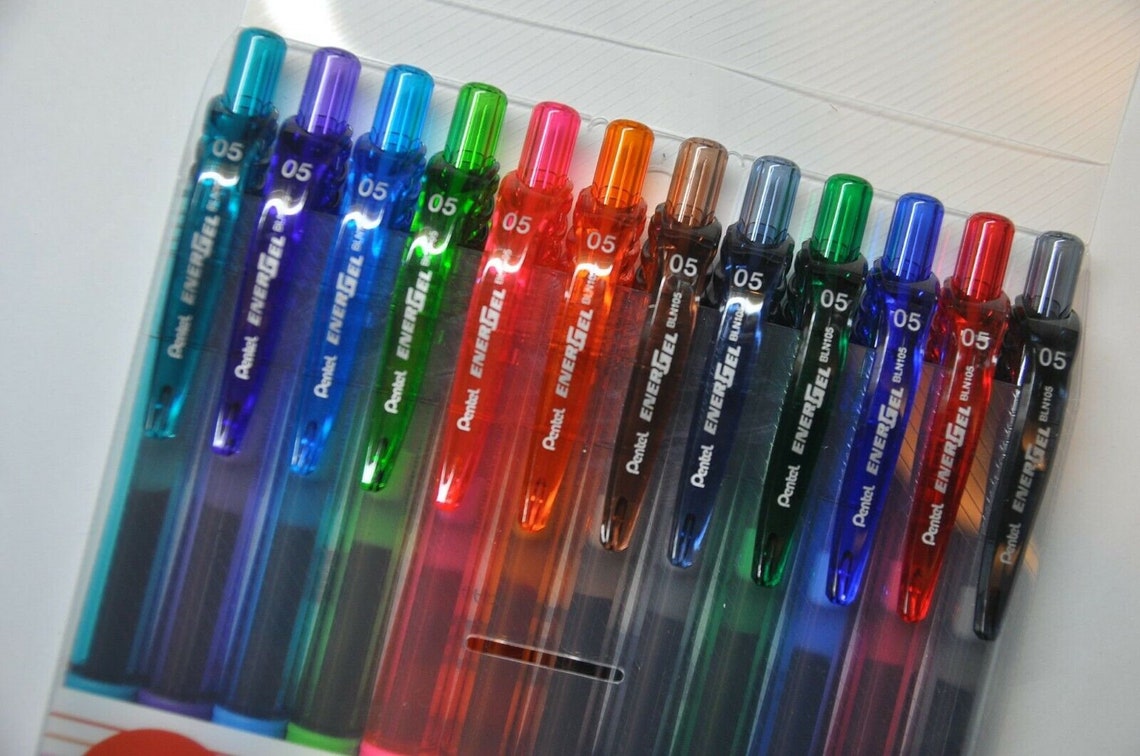Pentel EnerGelX Rollerball Pen 0.5 mm 12 pc's Color Set Etsy