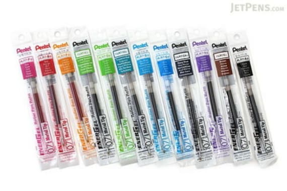 Buy Pentel Energel Refill 0.7mm 12 Colors Set Metal Tip Japan