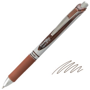 3 X Pentel EnerGel BROWN INK Caneta esferográfica de gel retrátil 0,7 mm BL77