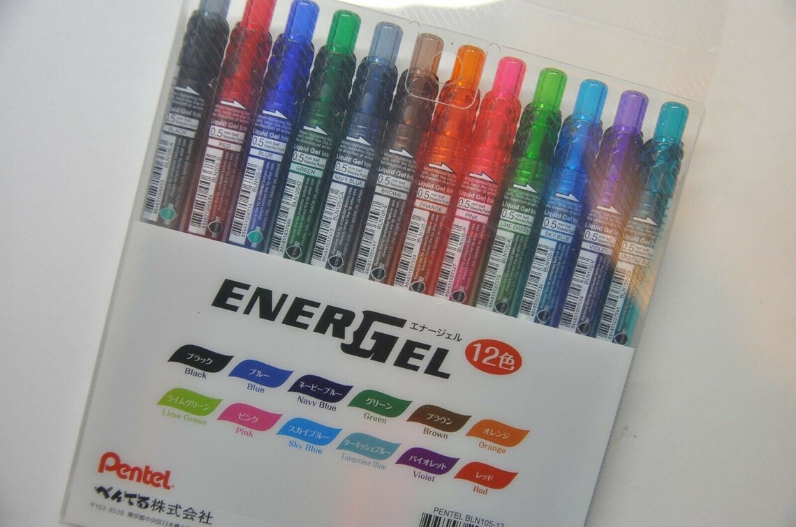 Pentel EnerGelX Rollerball Pen 0.5 mm 12 pc's Color Set Etsy