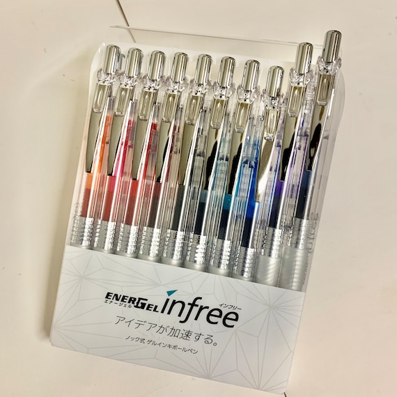 10 Pens Set Pentel Energel Infree Gel Pen 0.5mm 10 Color Box Set Gel Pen 