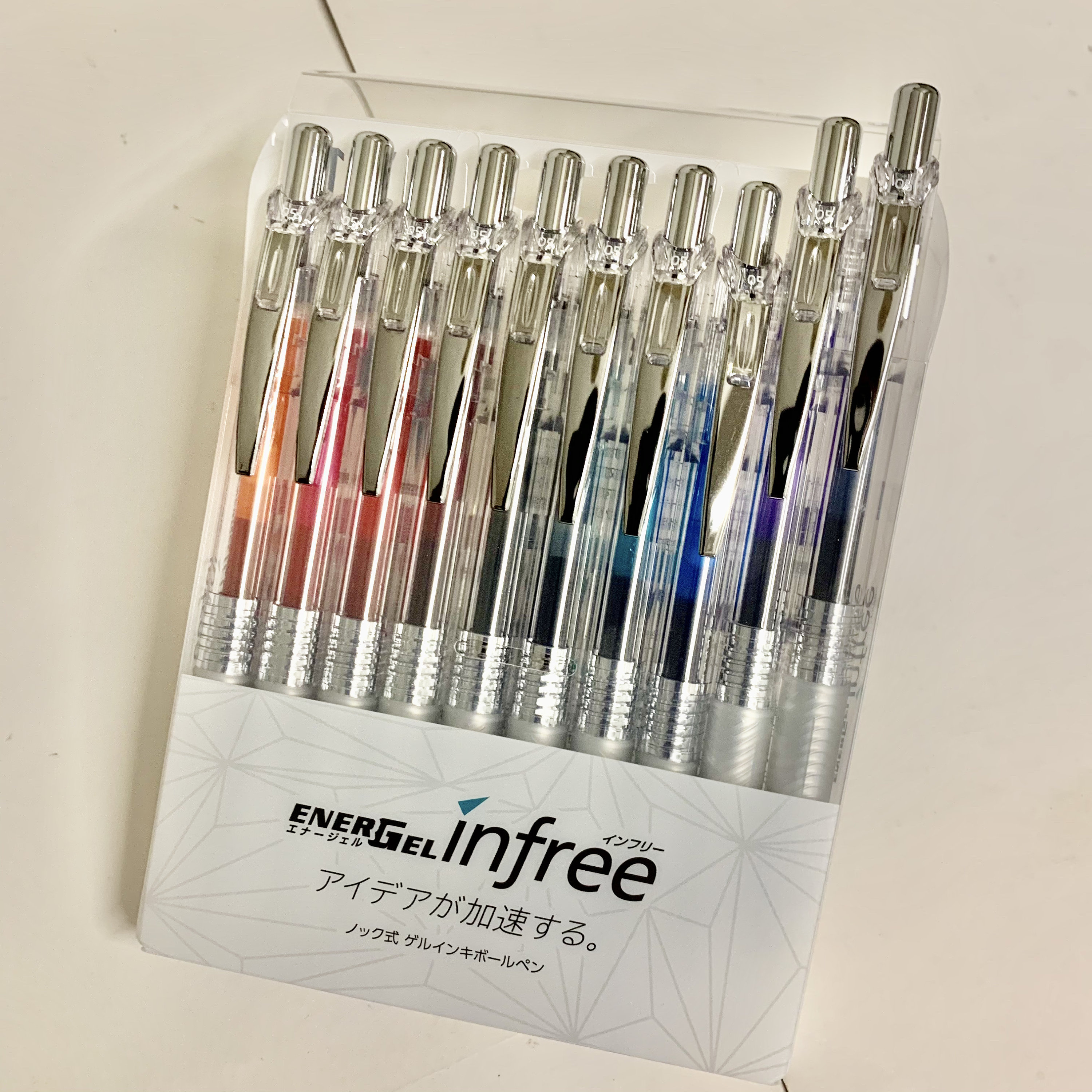 10 Pens Set Pentel Energel Infree Gel Pen 0.5mm 10 Color Box Set Gel Pen 