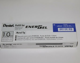 12 Stück Pentel Energel Refill 1,0 mm Blau Made in Japan ein Dutzend in Box