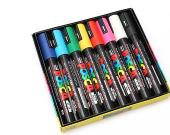 Uni Posca PC-5M Lackmarker - Mittlere Spitze - 8 Farben Box Set