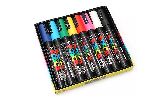 Uni-POSCA PC-5M Medium Tip Paint Markers, Warm Tone Colors Set of 8 —  ArtSnacks