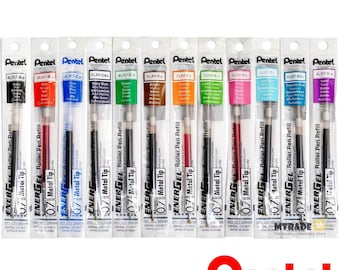 Pentel Energel  Refill 0.7mm 12  colors set  Metal Tip  Japan total 12 refills