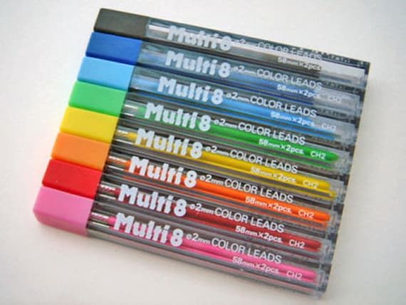 Porte-mines Pentel MULTI 8 couleurs 8 en 1 surligneur crayons de couleur  jaune foncé 8 mines de recharge -  France