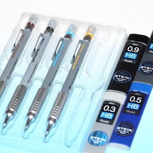 Pentel GRAPHGEAR 500 Mechanical Drafting Pencil 0.3 0.5 0.7 0.9 + refill leads 4 TUBES
