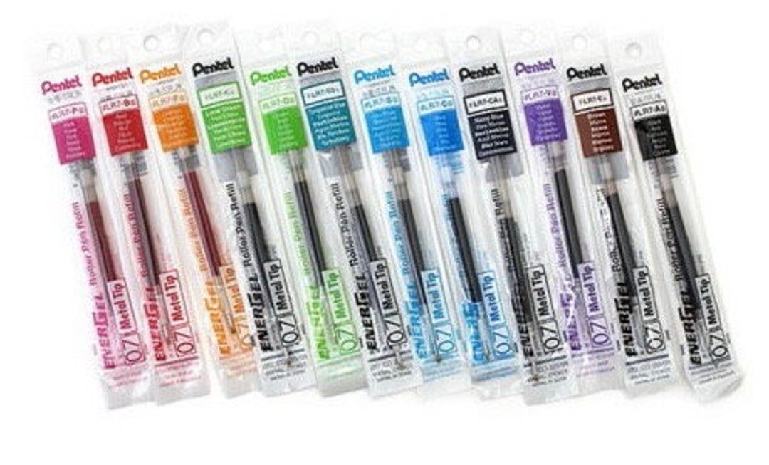 Pentel Energel Refill 0.7mm 12 Colors Set Metal Tip Japan Total 12