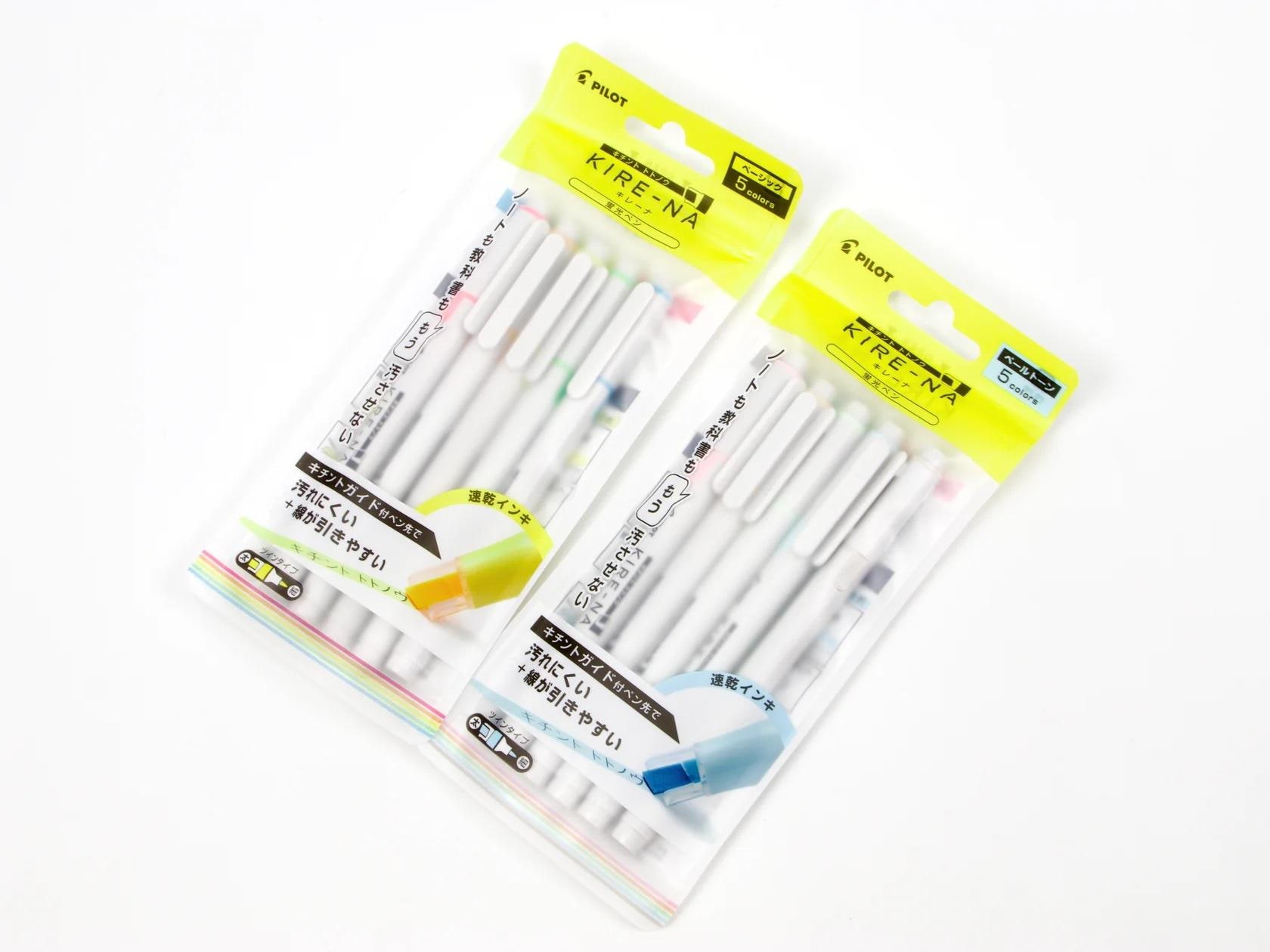 Pilot Kire-Na Highlighter 5 Color Set double end side tip