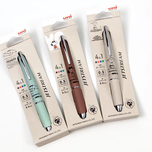 Snoopy Peanuts Mitsubishi Jetstream Multi Pen: 4 Color + Pencil