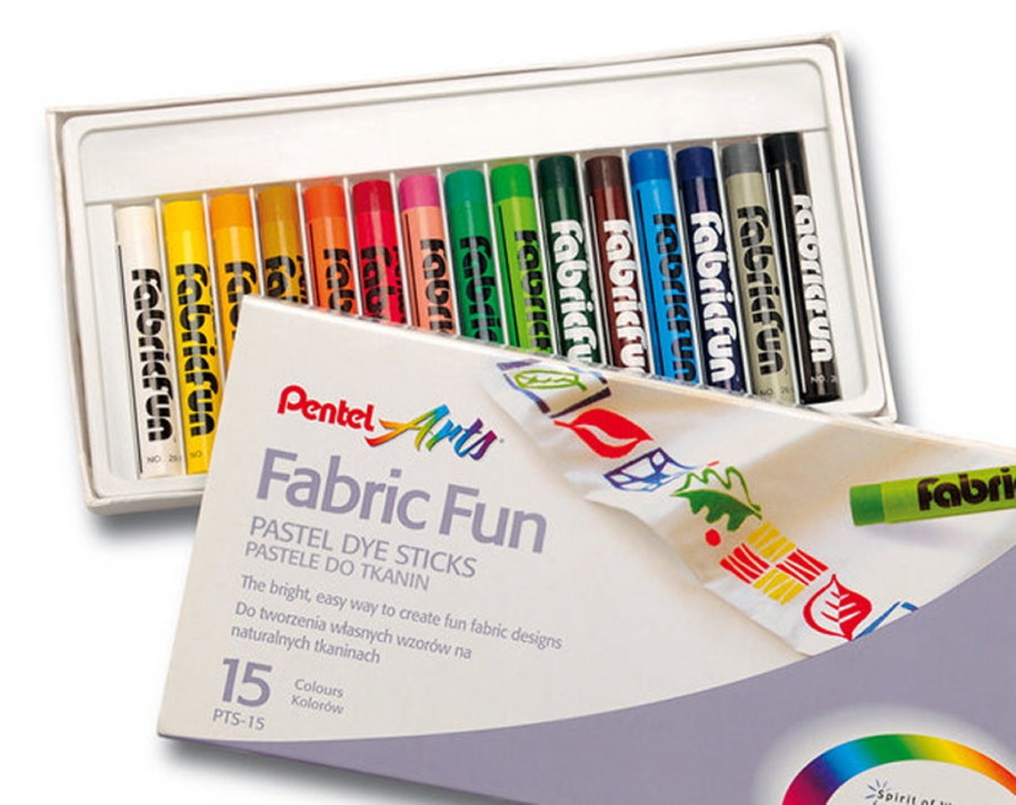 Pentel Arts Fabric Fun Pastel Dye Sticks Set of 15 Colors Etsy