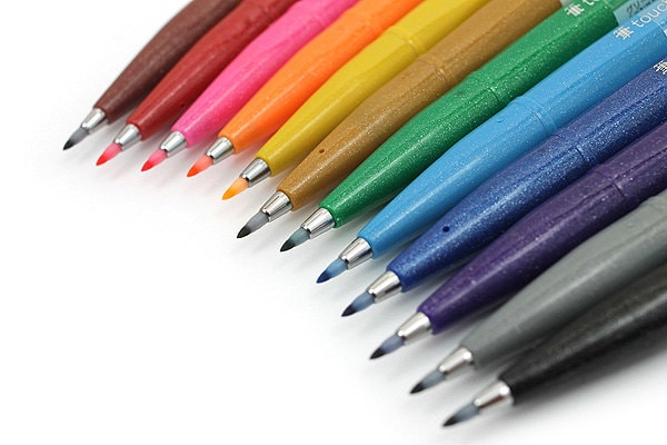 Pentel Brush Sign Pen – Fresh Shades 12er Set Im Etui Für Lettering & Kreativität
