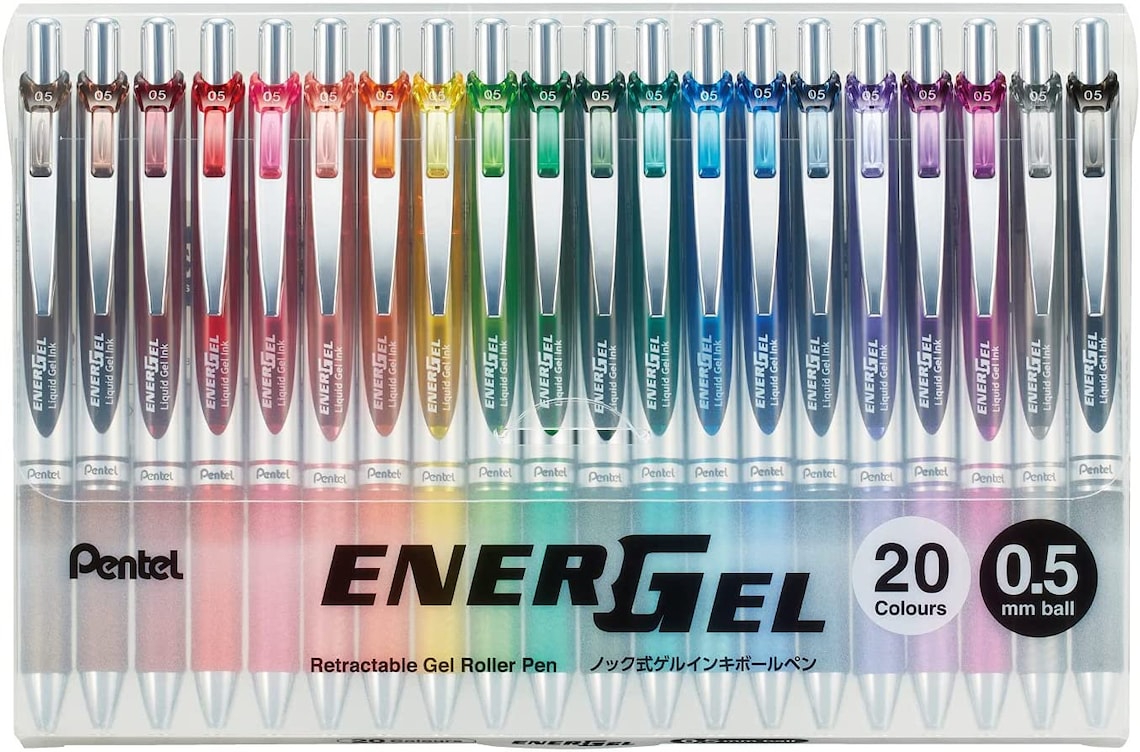20 colors set Pentel EnerGel Retractable Gel Pen 0.5mm Japan Etsy