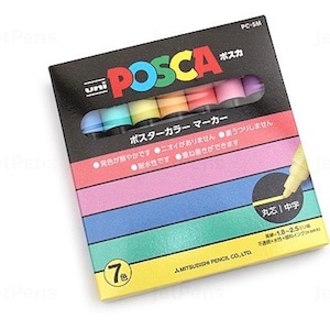 Uni Posca PC-5M Paint Marker - Pastel Natural Color - Medium Point - 7 Color Set