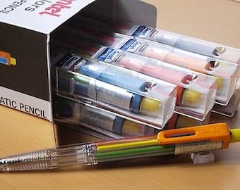 ONE DOZEN Pentel PH158 8 colors-in-1 Bible Highlighter Crayon Mechanical Pencil 12 PCS.