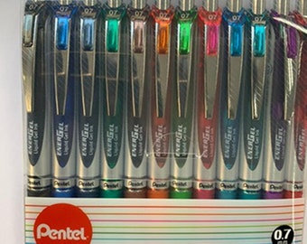 12 Farben Set Pentel EnerGel Pen 0.7mm 12 Stück Gelstifte.