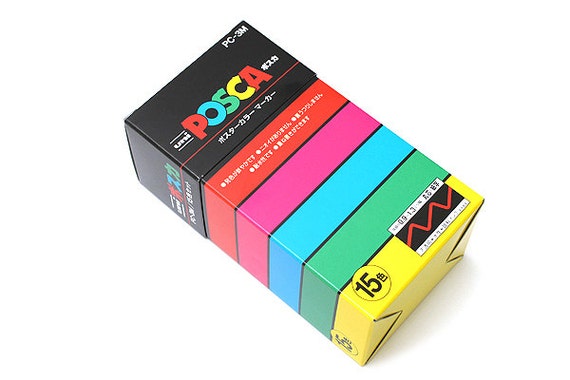 Uni Posca Paint Markers - Basic Colors, Set of 16, Fine, Bullet