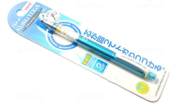 Uni Kuru Toga Auto Lead Rotation Mechanical Pencil 0.3 Mm Blue Barrel. 