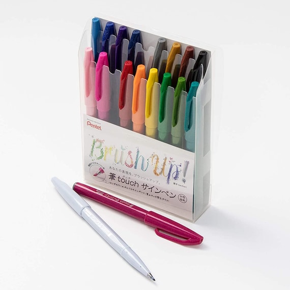 Pastel ecoline brush pen set with 10 calligraphy watercolor pens