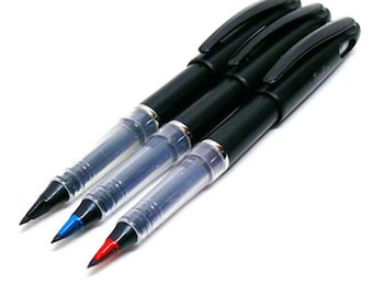 3x Pluma estilográfica PENTEL Tradio TRJ50 Color negro, rojo, azul Juego de 3 colores