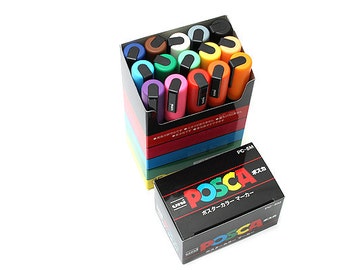 Uni Posca PC-5M Lackmarker - Mittlere Spitze - 15 Farben Box Set