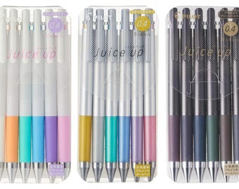 Pilot Juice up 0.4mm 6 pens set.  Glossy  , pastel , Metallic color set