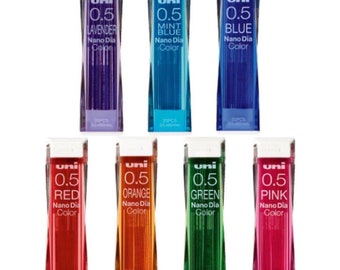 UNI NanoDia Color Lead - 0.5 mm - - 7 tubes Assorted colors Mitsubishi Japan