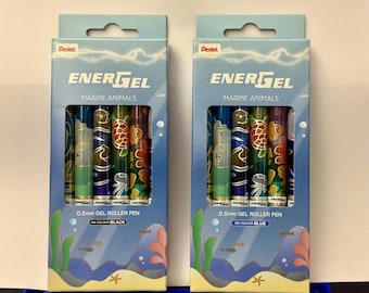 Pentel EnerGel Gel Pen 0.5mm 6 pens set Marine Animals limited edition