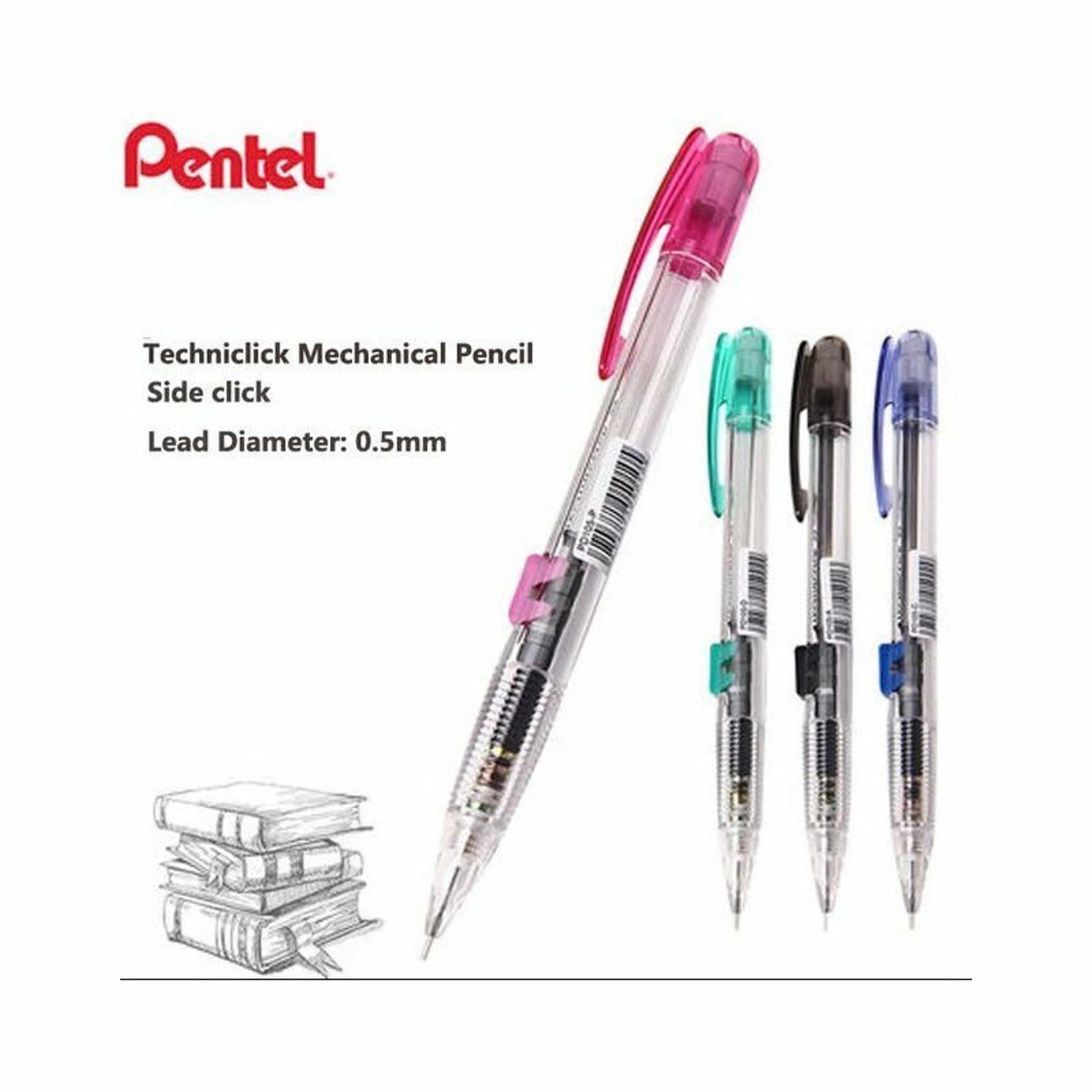 Pentel Techniclick Mechanical Pencil 0.5mm 4 Colors Set - Etsy