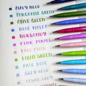 24 colors New Pentel fude touch brush Sign Pen 24 colors BOX | Etsy