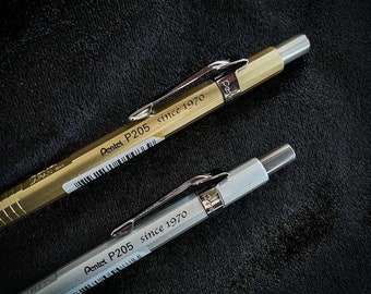 ぺんてる P205 限定版シャープペンシルセット：ゴールド＆シルバー