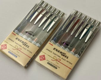 Pentel EnerGel Japanese traditional glass Pattern 0.5mm limited edition 6 pens set.