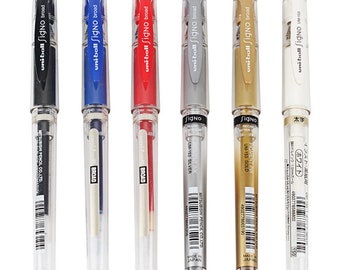 Uni-ball Signo 6 Color Set UM-153 1.0mm Gel Pen Made in Japan 6 Gel Pens 