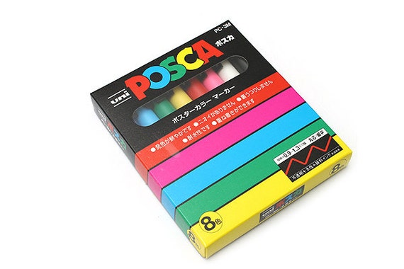 Posca Markers, Basic Colors Set of 8, Fine Tip