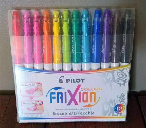 Pilot FriXion Colors Erasable Marker - 12 Color Set /Value Set which Attached The Eraser Only for Friction