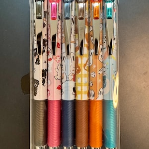 Pentel EnerGel Rabbit Series 0.5mm  Blue ink 6 pens set.