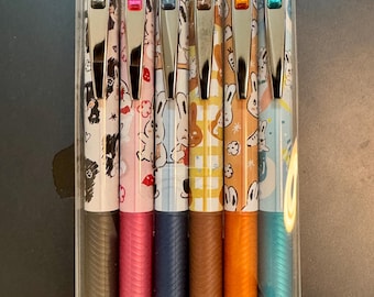 Pentel EnerGel Rabbit Series 0.5mm  Blue ink 6 pens set.