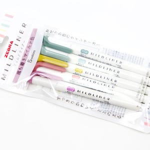ZEBRA 2025 NEU Farbset Mildliner Doppelseitiger Textmarker - 5 Farben Set