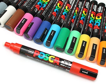 POSCA PC-5M Acrylic Paint Marker Set of 8 Medium, Multicolor – Connects Cart