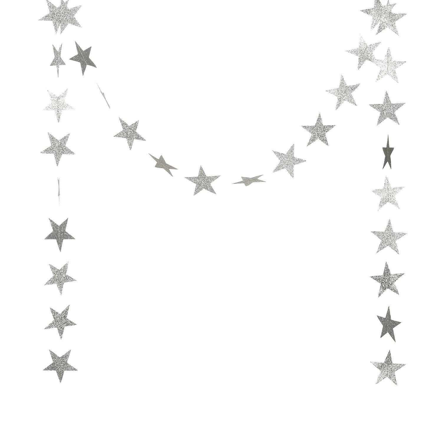 Star Garland Silver Iridescent Celestial Bunting Twinkle Little Star Baby  Shower Gender Pregnancy Reveal Newborn Photo Prop Nursery Decor 