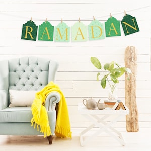 Bandera de Ramadán, decoración del Ramadán, fiesta de Ramadán, decoración del Partido Iftar, decoración islámica, decoración de la fiesta musulmana, Ramadán
