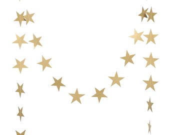 Gold Metallic Star Garland | Wedding Decor | Gold Star Garland | Gold Star Banner | Gold Star Decor | Gold Eid Decor | Gold Ramadan Decor